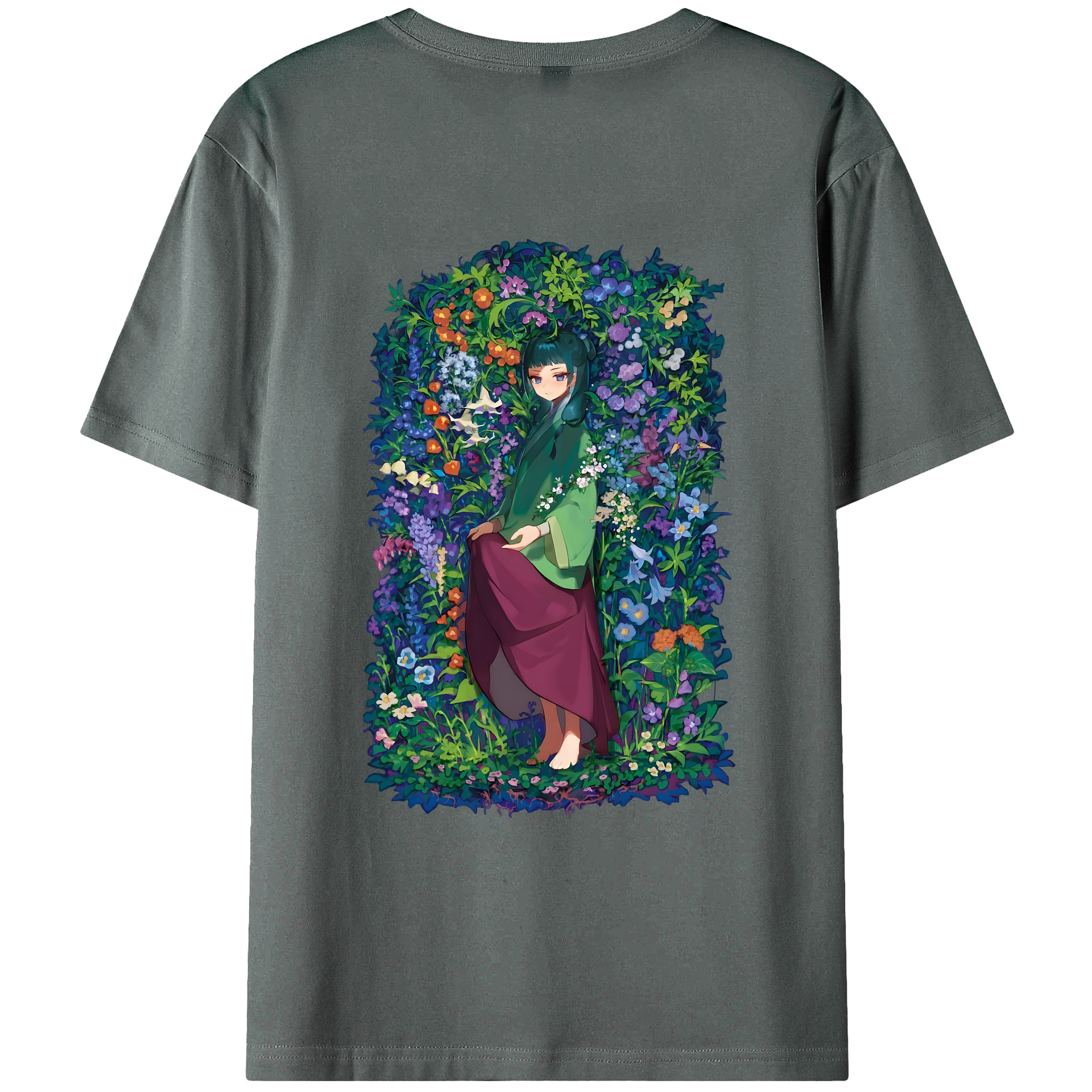 （画像用） 薬屋のひとりごと The Apothecary Diaries 綿100％ メンズ半袖Tシャツ（バックプリント） 通気性